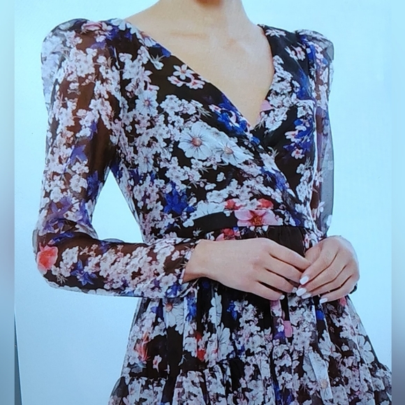 NWT Mac Duggal Romantic Floral Fit n Flare Long Sleeve Dress Women's Size 6 $348